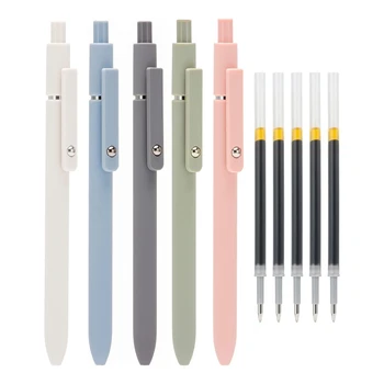 1 Комплект 5 шт выдвижных гелевых ручек с 5 шт дополнительными заправками Быстросохнущая ручка (цвет Morandi)