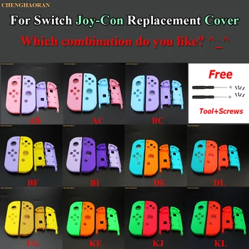 1 комплект, комбинация ярких цветов для переключателя Nintend Joy-Con, сменный корпус, чехол для контроллера Joy Con, жесткий чехол, Розовый, синий
