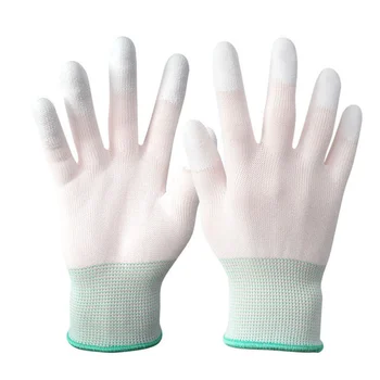 1 Пара Антистатических перчаток, Антистатические ESD Электронные рабочие перчатки, противоскользящие перчатки для пальцев с покрытием из полиуретана и ПК для защиты пальцев