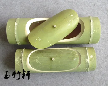1 ШТ. Рисовый суп ручной работы из натурального бамбука, приготовленный на пару, Зеленый бочонок, приготовленный на пару с крышкой