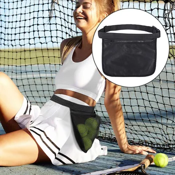 1 шт. Сетчатая сумка для переноски теннисных мячей, большая вместительная поясная сумка для хранения теннисных мячей на молнии для занятий спортом на открытом воздухе, держатель мобильного телефона