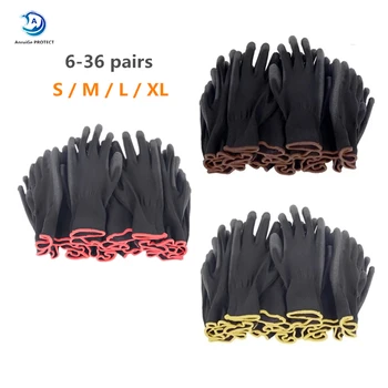 10-30 пар рабочих перчаток с нитриловым защитным покрытием, перчаток из полиуретана и механических перчаток с покрытием ладоней, сертифицированных по стандарту CE EN388