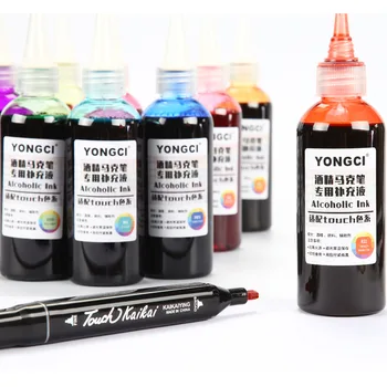 100 мл 168 цветов Жидкость для пополнения маркеров Универсальные чернила для заправки Маслянистый Спирт Жидкость для заправки цветных маркеров