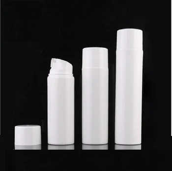 100 МЛ цельная белая пластиковая безвоздушная бутылка для лосьона/эмульсии/крема/сыворотки/тонального крема/косметической упаковки для ухода за кожей