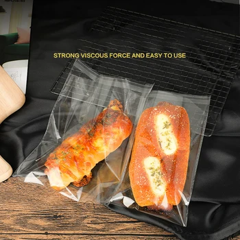100шт Герметичный Целлофановый пакет для упаковки хлеба, Самоклеящийся Пластиковый пакет для Конфет, Печенья Mils, Десерта, Сувениров для вечеринок, Пекарни