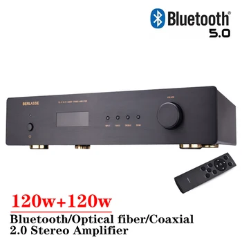 120 Вт * 2 2-канальный Стереоусилитель Высокой Мощности Поддерживает Bluetooth 5,0 Волоконно-Коаксиальный вход JRC5532 HIFI Сабвуферный Усилитель Звука