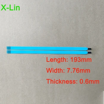 193 мм * 7,76 мм используется для экрана ноутбука, легко вытягивается клейкой двусторонней лентой