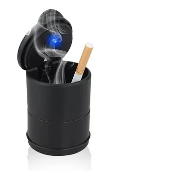 1шт портативная светодиодная дымовая автомобильная пепельница для сигаретного пепла вмещает чашку с автоматическим световым индикатором, пепельницу, автомобильный подстаканник