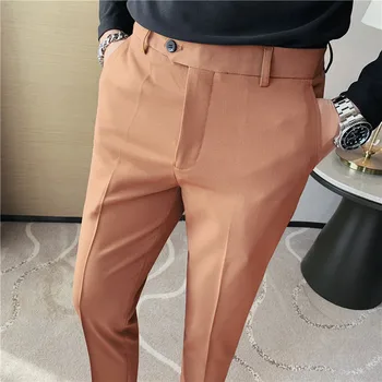 2021 Новые Мужские Высококачественные Узкие брюки, Мужские Модные деловые Повседневные Костюмные брюки, Официальные офисные Свадебные Банкетные брюки Pantaloni