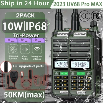 2023 Baofeng UV-68 Pro Max V2 10 Вт IP68 Портативная Рация Дальнего Действия Водонепроницаемая CB Двухстороннее радио UV9R UV5R Pro UV16 10R Максимальная Мощность
