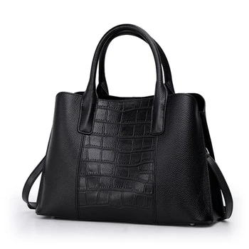 2023 Новые женские сумки из натуральной воловьей кожи, высококачественная сумка из натуральной кожи, роскошная дизайнерская сумка-тоут, черная женская сумка