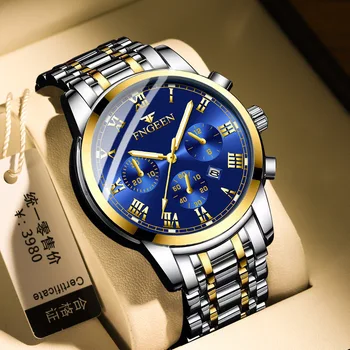 2023 Новые модные мужские часы Лучший бренд Класса Люкс, кварцевые наручные часы из нержавеющей стали для мужчин, военные Водонепроницаемые деловые часы с датой