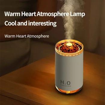 2023 Увлажнитель воздуха с диффузором эфирного масла Вулканического пламени, USB Портативный Очиститель воздуха с ночной лампой, Увлажнитель аромата