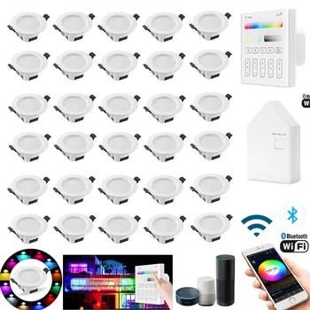 35X RGB 15 Вт, теплый холодный белый RGBWC, светодиодный потолочный светильник, WIFI/Bluetooth Сетка/Сенсорная панель/ПРИЛОЖЕНИЕ