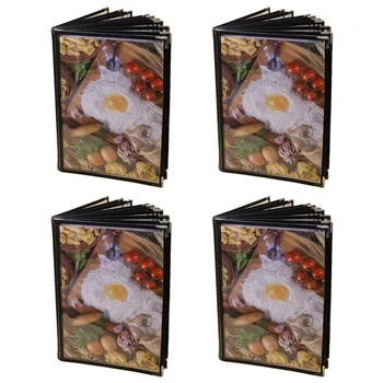 4 Прозрачных обложки Меню ресторана для кафе-бара формата А4 в книжном стиле 10 Страниц 20 Просмотров