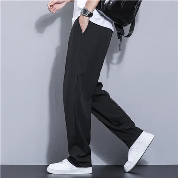 4 цвета M-XL! 2023 Новые мужские легкие повседневные брюки из ледяного шелка, спортивные дышащие брюки с прямыми рукавами, Широкие брюки