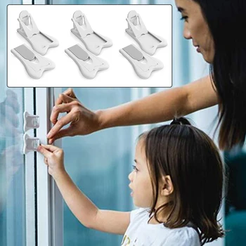 6 шт. самоклеящийся шкаф для защиты от детей, детский шкаф, раздвижная дверь, замок ABS