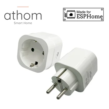 ATHOM предварительно подключенная умная вилка ESPhome Работает с домашним вспомогательным устройством для контроля потребления 16A