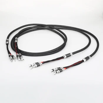 Audiocrast SC316AG 100% Чистый серебристый кабель динамика с карбоновой вилкой-лопатой Кабель громкоговорителя Hi-FI
