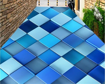 beibehang Высококачественная внутренняя отделка обои абстрактная синяя кинетическая квадратная 3D нашивка для пола papel de parede 3d обои