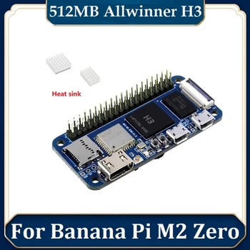 BPI-M2 Zero Allwinner H3 + Четырехъядерный процессор Cortex-A7 H265/HEVC 1080P 512M DDR3 Компьютерная плата разработки С 2-кратным радиатором