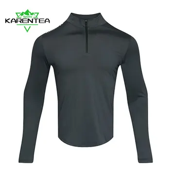 Karentea Куртка для бега, Мужская футболка с длинным рукавом, Светоотражающий капюшон, Мужская одежда для бега в тренажерном зале, дышащий топ, черный, серый