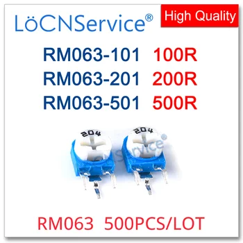 LoCNService 500ШТ RM063 RM063-101 RM063-201 RM063-501 100R 200R 500R Потенциометр для Триммера Trimpot Сделано в Китае Высокого качества