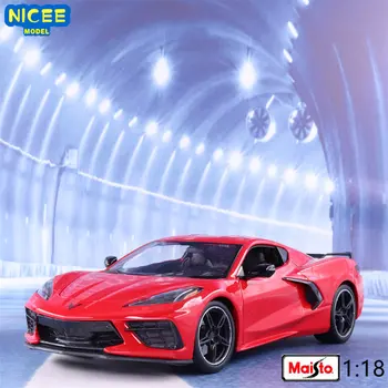 Maisto 1:18 2020 Corvette Stingray Coupe Высокая Имитация Сплава, Литая под давлением Металлическая Игрушечная Модель Автомобиля, Коллекция Симуляторов, Подарки для детей B516