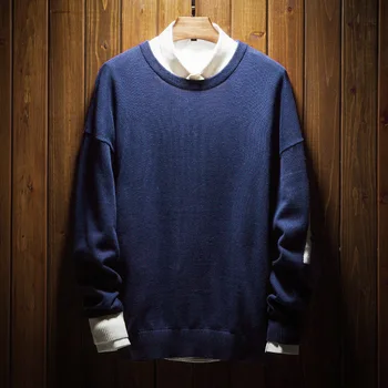 MRMT 2023 Абсолютно Новый мужской вязаный свитер, однотонный свитер, молодежная мода, круглый воротник для мужского свитера