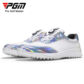 PGM Мужская Обувь для гольфа, Шнурки с ручкой, Нескользящие, Водонепроницаемые, Мужская Спортивная обувь, Кроссовки, Красочный Лазерный Дизайн XZ258