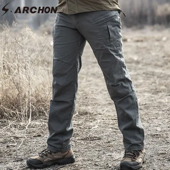 S.ARCHON IX8, тактические тренировочные брюки-карго, Мужские армейские боевые брюки в стиле Милитари, Повседневные хлопковые стрейчевые брюки со множеством карманов, мужские