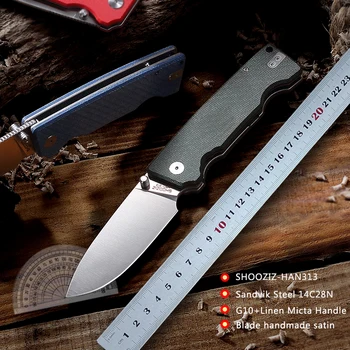 SHOOZIZ НОВЫЙ Складной Нож 14C28N HAN313 Открытый Многофункциональный Охотничий Выживание Кемпинг Тактический Инструмент Самообороны EDC Ножи