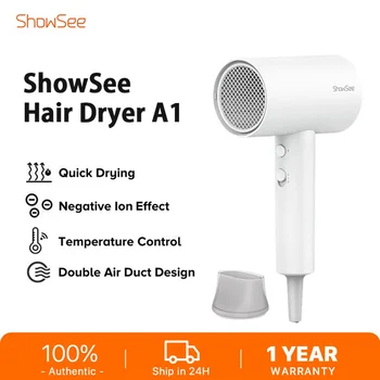 ShowSee Фен для волос A1 1800 Вт, портативный воздуходувка с отрицательными ионами, Салонный портативный мощный уход за волосами, быстрая сушка