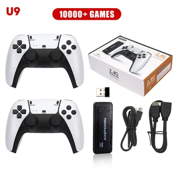 U9 Встроенная Игровая консоль 10000 Retro Game для 2 игроков С беспроводным контроллером 2.4G Для ТВ-игр семейства PS1/GBA с выходом 4K HD