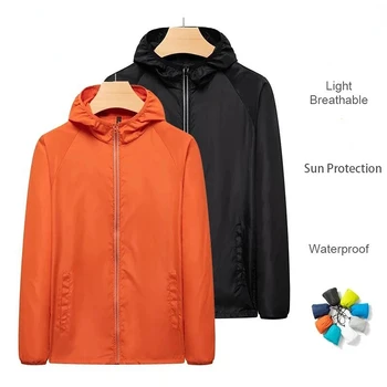 UPF50 Солнцезащитная Унисекс куртка для кемпинга, пешего туризма, ветровка, дышащая куртка для рыбалки на открытом воздухе, быстросохнущее тонкое пальто S-7XL