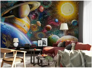 WDBH 3d фотообои на заказ настенная роспись Космос Вселенная Планета Фон детской комнаты домашний декор обои для стен 3 d