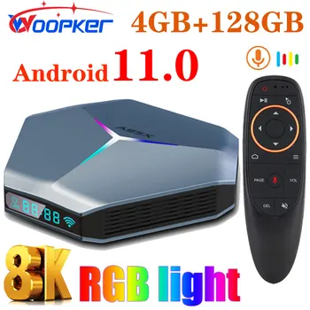 WOOPKER A95X F4 RGB Smart TV Box Android 11 Amlogic S905X4 4G 32G 64GB Wifi BT Медиаплеер TV BOX A95X F4 4G 128G Телеприставка
