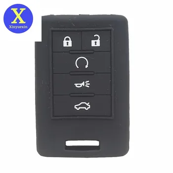 Xinyuexin Силиконовый Чехол Для Автомобильных Ключей Брелок Чехол Для Cadillac SLS CTS ATS CTS SRX XTS Seville Escalade Smart Remote Key 6 кнопок Без Логотипа