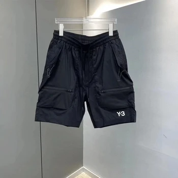 Y-3 Y3 Yohji Yamamoto, Функциональные брюки-карго с карманом на молнии, Мужские трендовые Свободные и удобные спортивные шорты