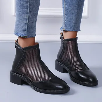 Абсолютно новые женские летние ботинки Для отдыха, Уютные прогулочные Туфли в готическом стиле черного Цвета, Модные повседневные гладиаторские сетчатые сандалии на платформе, Женская обувь 42 Размера