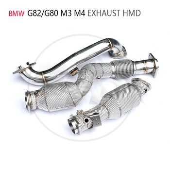 Автомобильные аксессуары HMD Выхлопная труба с высокой производительностью потока для BMW M3 M4 G80 G82 С коллектором каталитического нейтрализатора Catless