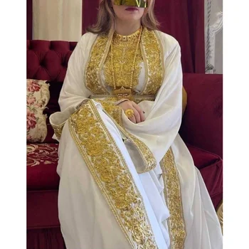 Белый Королевский африканский костюм Подружки Невесты Абая Длинное Макси Дубай Марокканская Длинная рубашка Европейские и американские модные тенденции