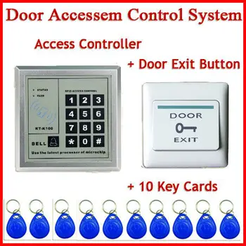 Бесплатная доставка, система контроля доступа с кнопочным переключателем выхода из двери, 10-клавишная rfid-идентификационная карта