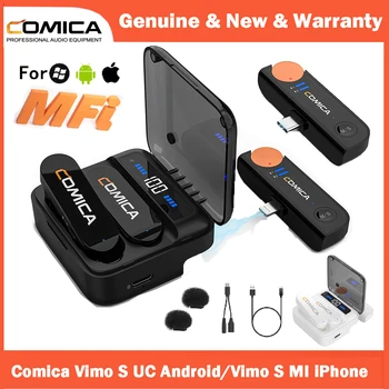 Беспроводной Петличный микрофон Comica Vimo S 2,4 G Компактный беспроводной микрофон на лацкане с чехлом для зарядки для iPhone Android Phone
