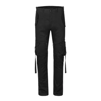 Боковая молния 2023, Мужская Уличная Одежда, Высококачественные Брюки-карго, Повседневные черные брюки в стиле хип-хоп, брюки с множеством карманов
