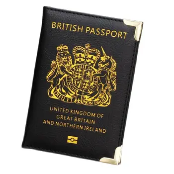 Великобритания, Женщины, Мужчины, Обложка для паспорта для путешествий, Чехол для паспорта из искусственной кожи для Соединенного Королевства, Великобритания, Британский Держатель для карт, кошелек
