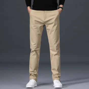 Весенние повседневные брюки 2023, мужские прямые брюки свободного кроя, корейская версия, легкие деловые молодежные эластичные универсальные мужские брюки