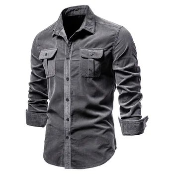 Весенняя мужская рубашка из большого свободного хлопка, дышащая, s для высокого качества, повседневная, однотонная, тонкий Размер US 3XL