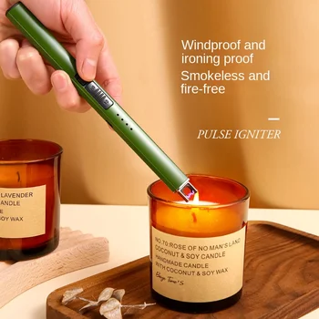 Воспламенитель для ароматерапевтических свечей, электронная импульсная зарядка газовой плиты, удлиненная ручка зажигания, длинная ручка зажигалки