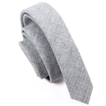 Высокое качество, 2019, Новые дизайнерские бренды, Модные Повседневные тонкие галстуки 3,5 см для мужчин, узкий шерстяной серый галстук, работа с подарочной коробкой